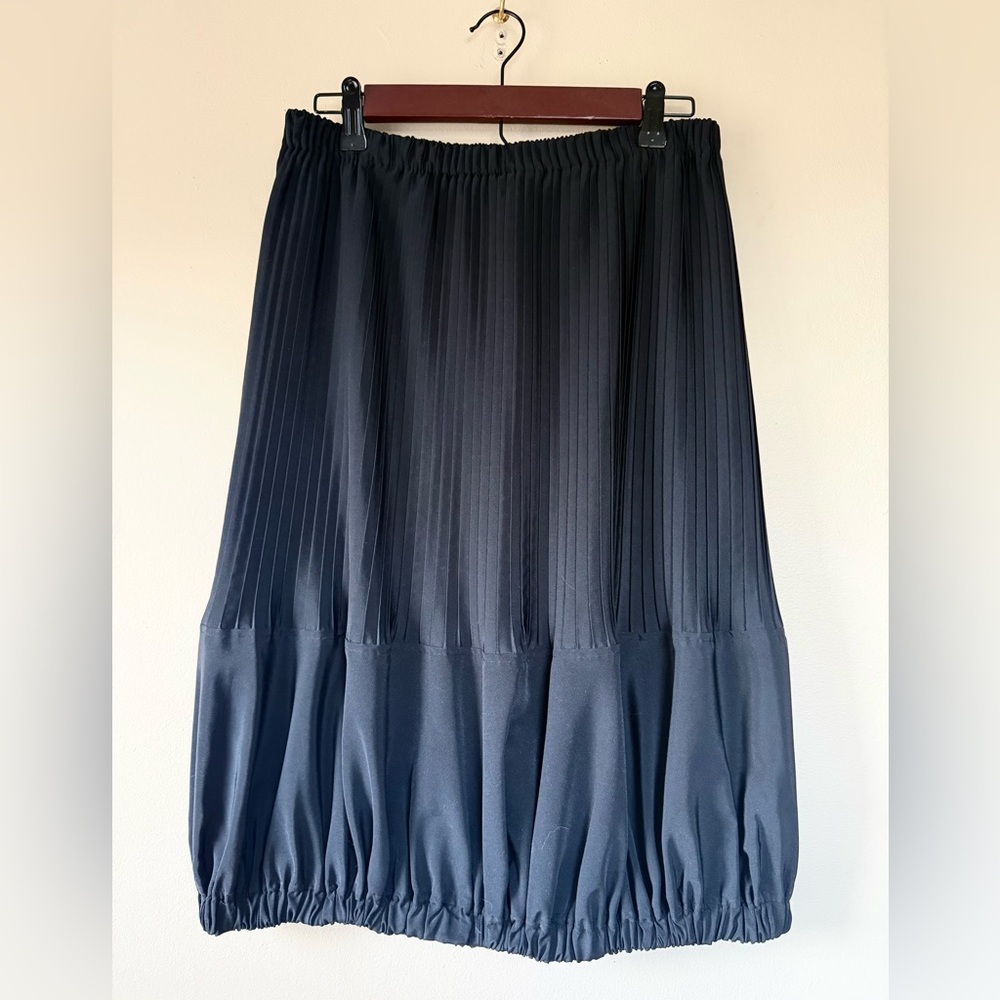 Zero + Maria Cornejo Black Pleated Midi Pencil Skirt - Large